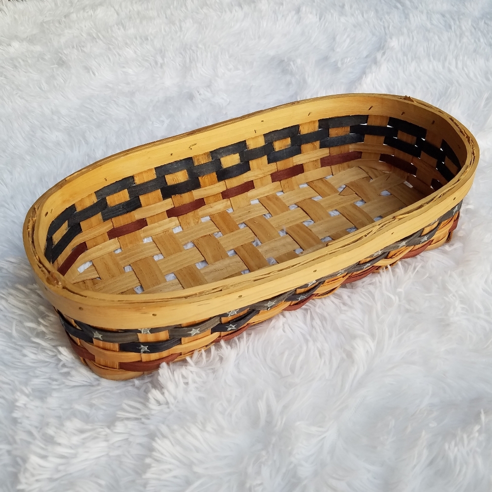 Vintage American Patriotic Oval Basket